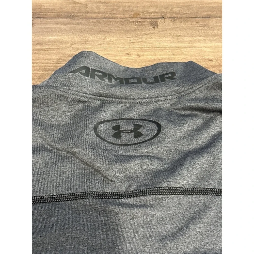 Under‎ Armour Shirt Mens MGray ColdGear Compression Mock Long Sleeve Top